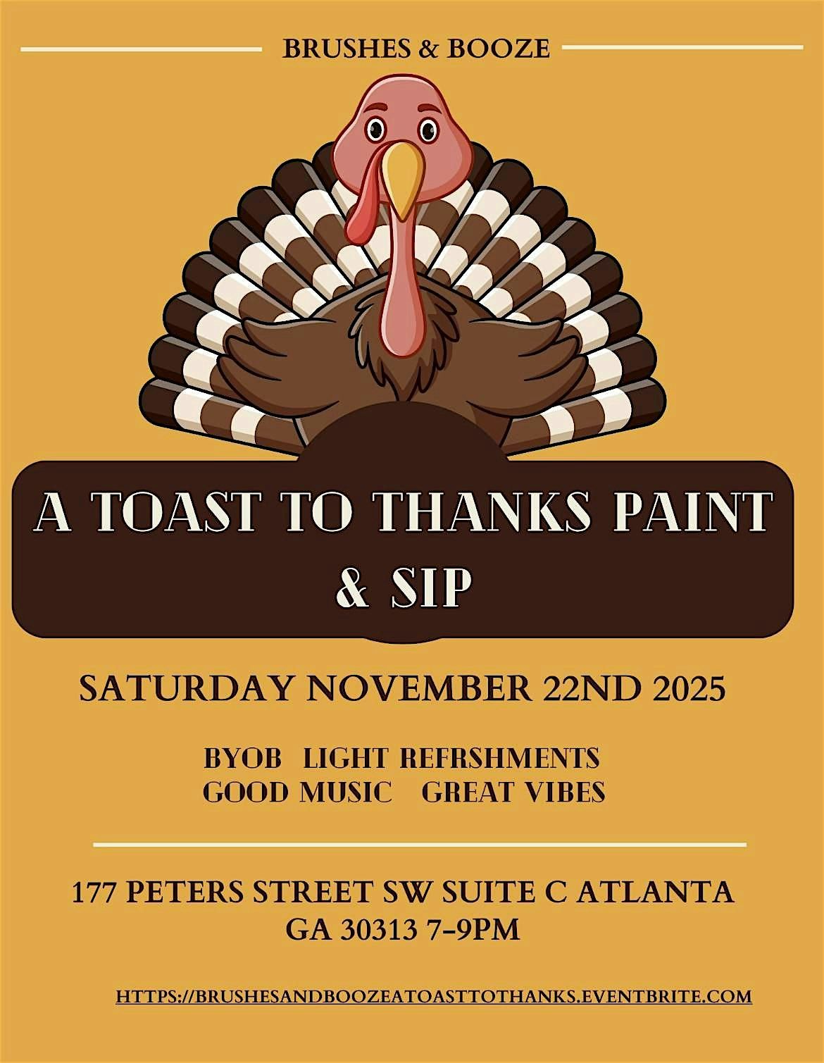 Brushes & Booze : A Toast To Thanks Paint & Sip