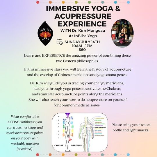 Immersive, yoga, and acupressure experience with Dr. Kim