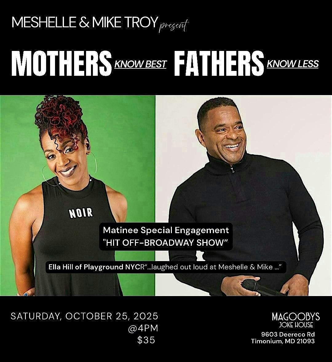 MOTHERS Know Best FATHERS Know Less @ Magooby's Joke House October 25, 2025