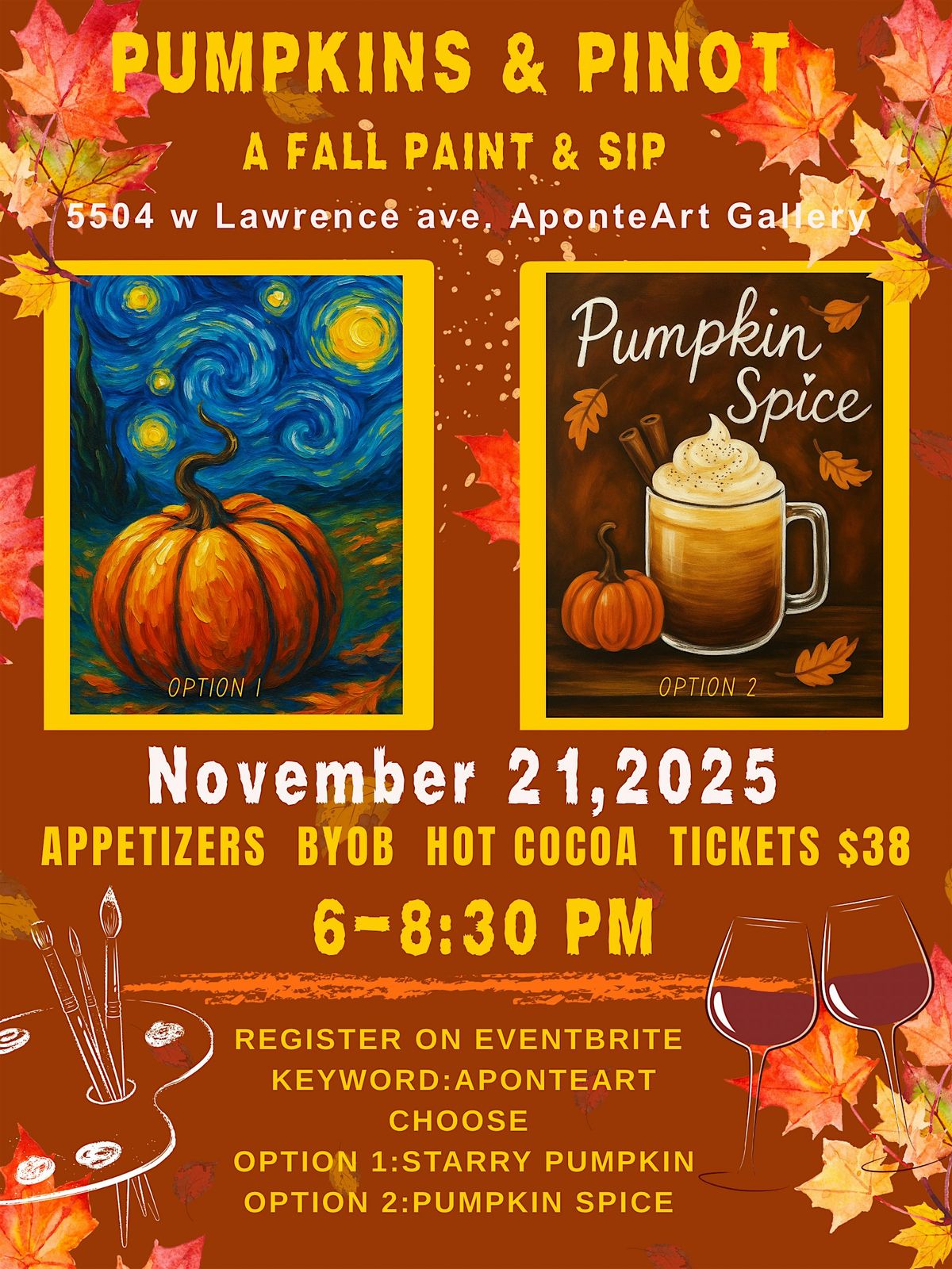 Pumpkin and Pinot paint and sip