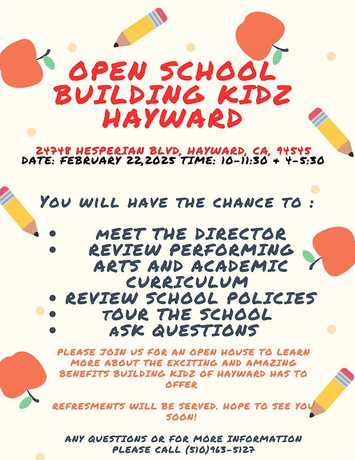 Preschool Open House: Building Kidz Hayward