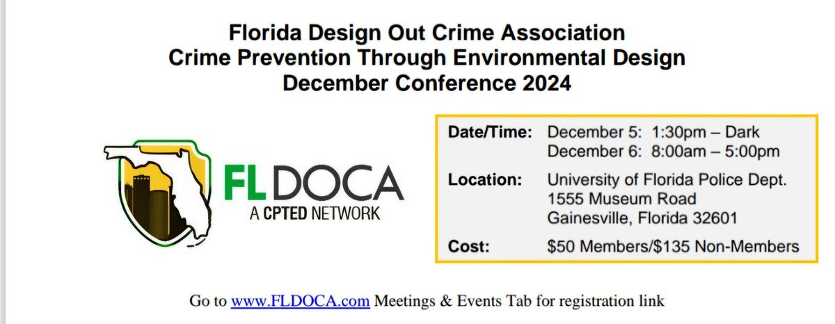 Florida Design Out Crime Association - December Conference