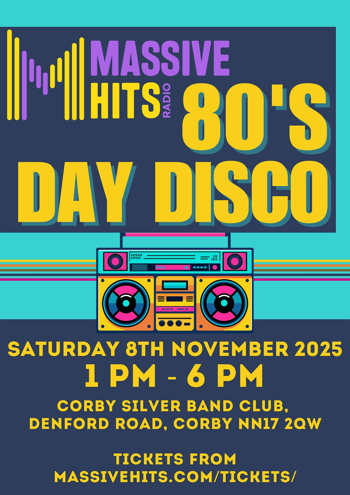 80's Day Disco - Saturday 8th November - Massive Hits Radio