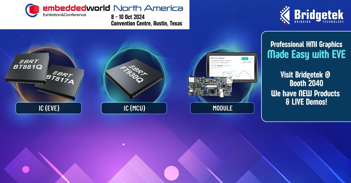 Bridgetek is going to Embedded World North America 2024