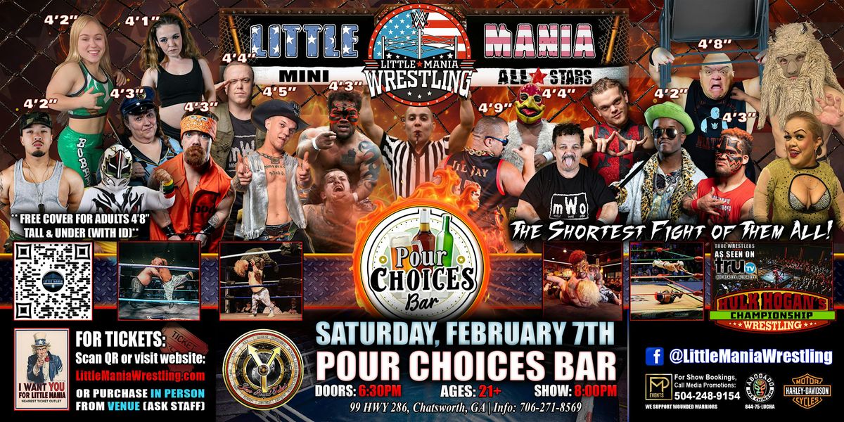 Chatsworth, GA - Little Mania Mini Wrestling @ The Pour Choices Bar