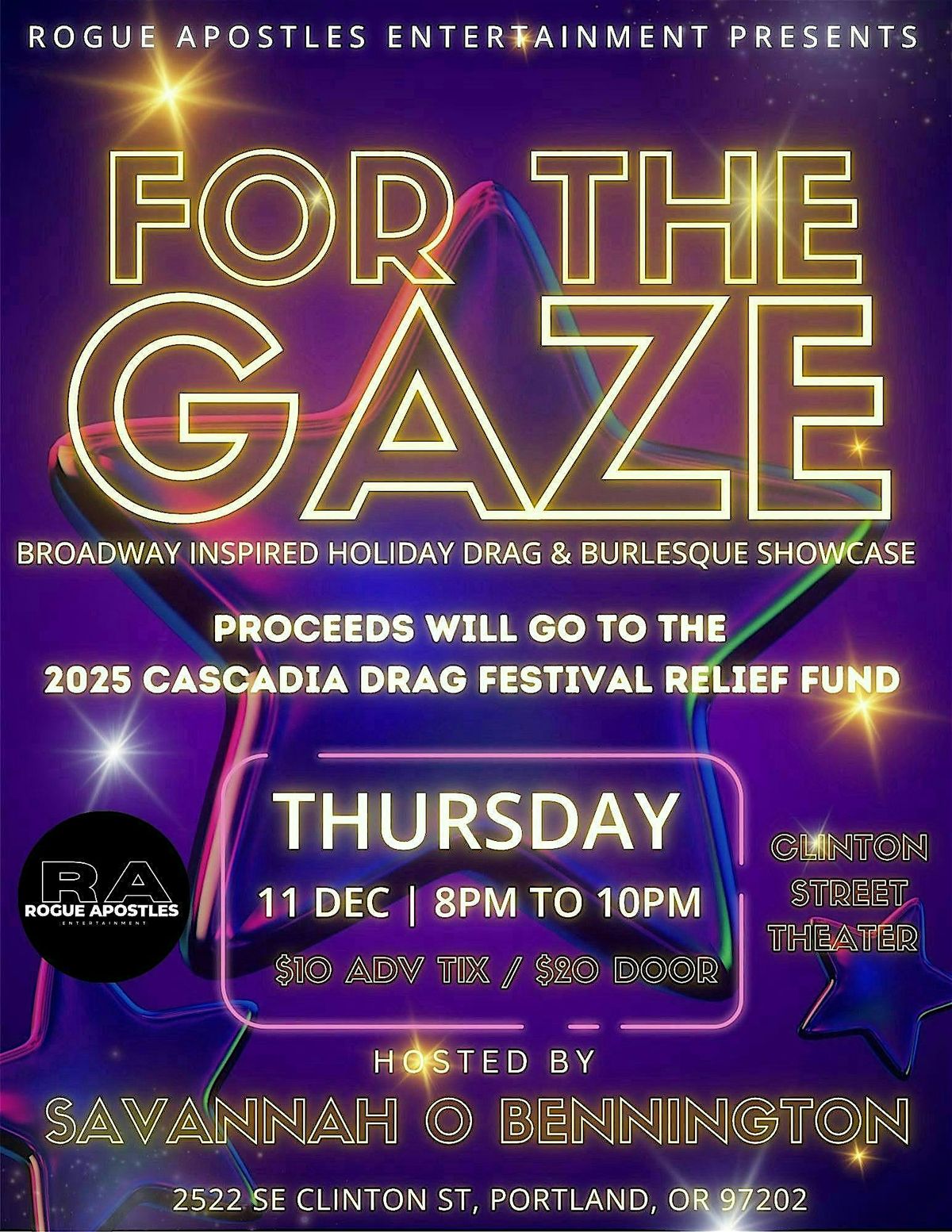 For The Gaze Broadway Inspired Holiday Drag & Burlesque Showcase