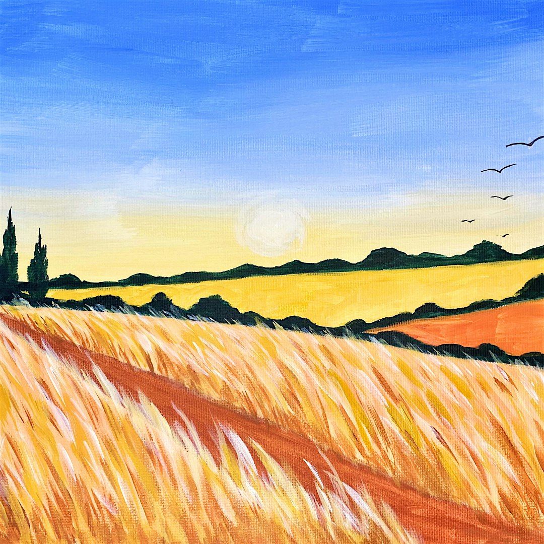 Sip & Paint at Ritorno Lounge, Harbourside, Bristol - "Fields of Gold"