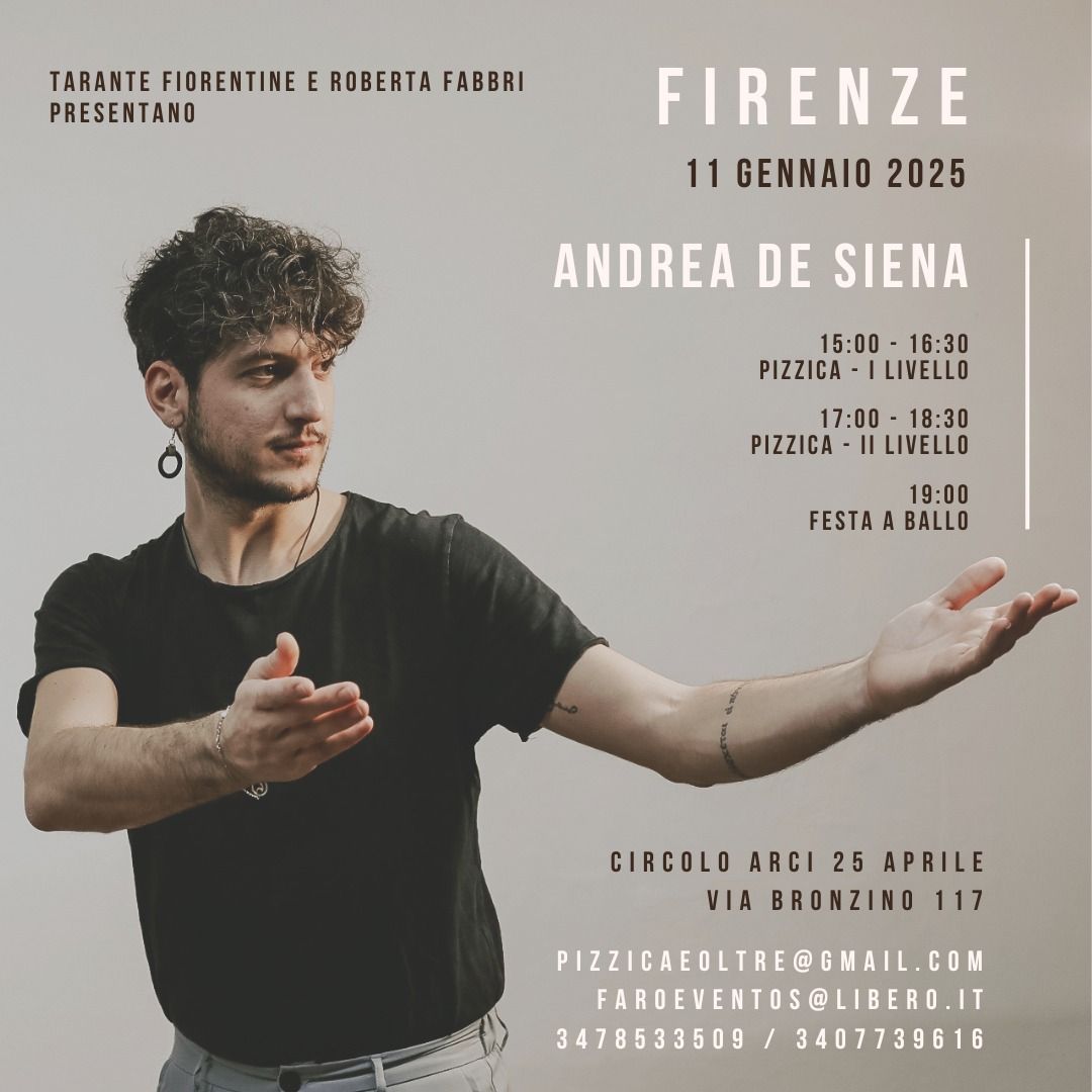 STAGE DI PIZZICA A FIRENZE CON ANDREA DE SIENA