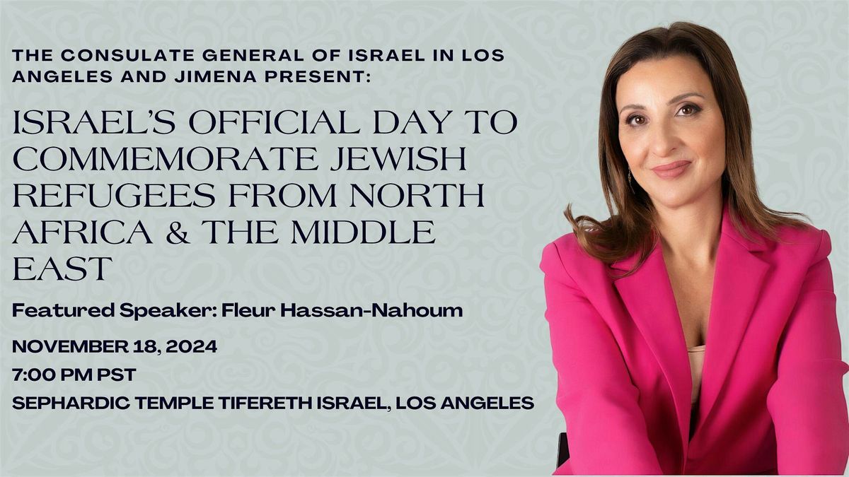 MENA Jewish Refugee Commemoration event featuring Fleur Hassan Nahoum