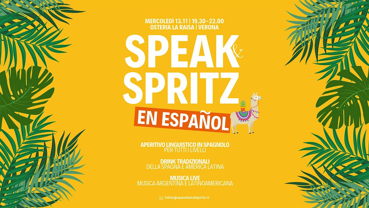 SPEAK AND SPRITZ EN ESPA\u00d1OL | Aperitivo linguistico in spagnolo