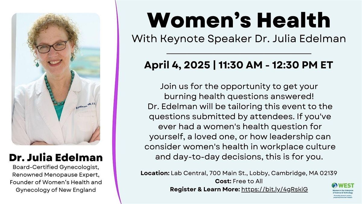 Women's Health with Keynote Speaker Dr. Julia Edelman