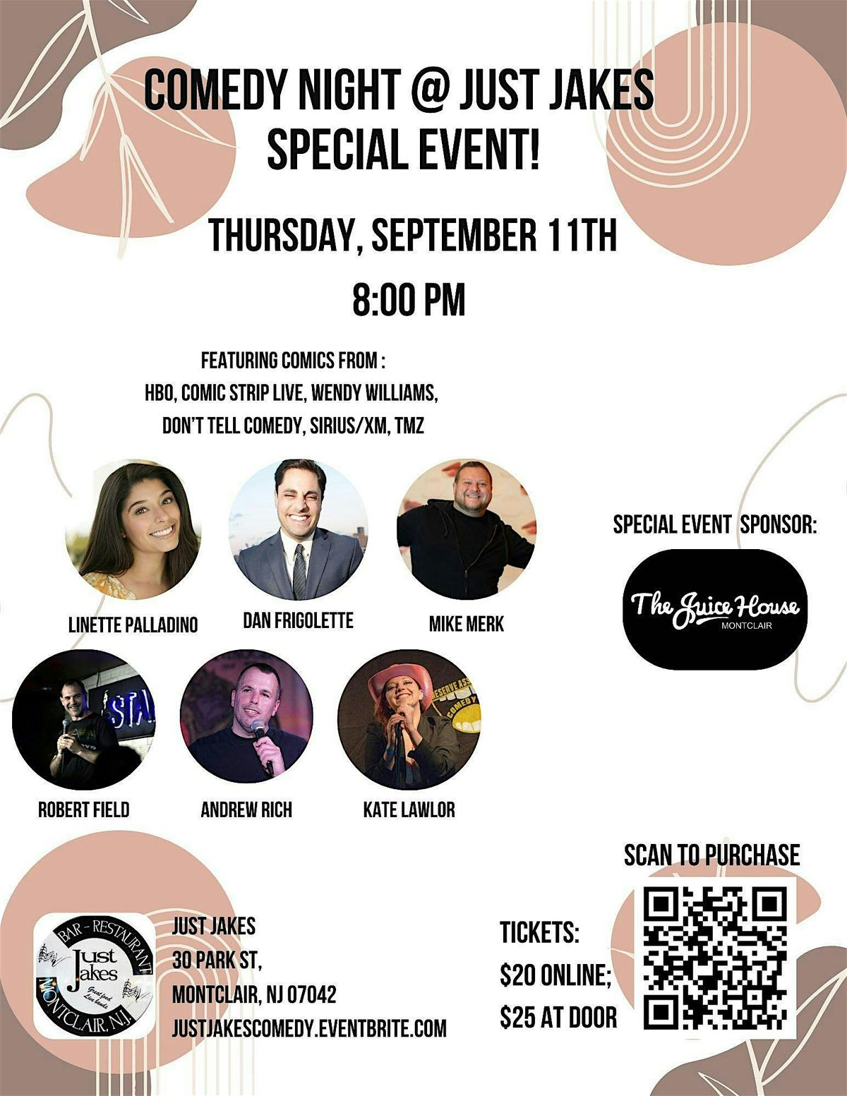 Comedy Night @ Just Jakes  Special Event!
