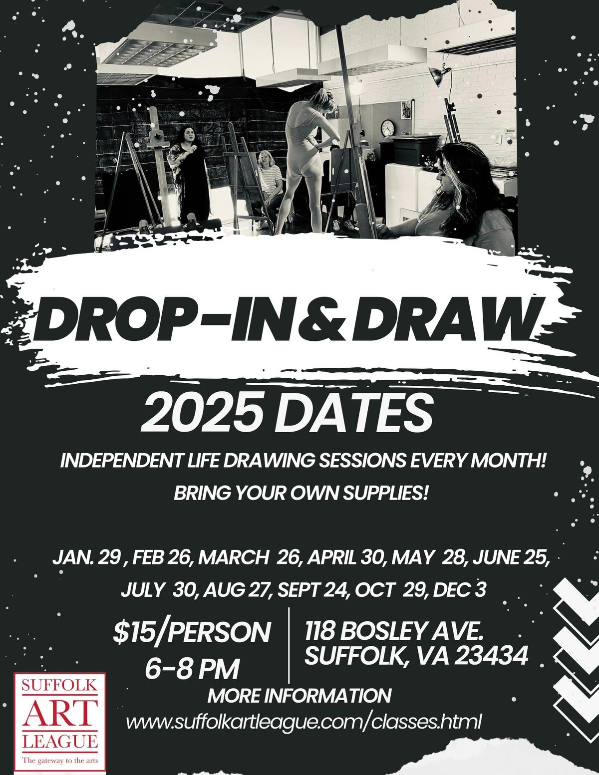 Drop-In & Draw! Independent life drawing sessions every month!