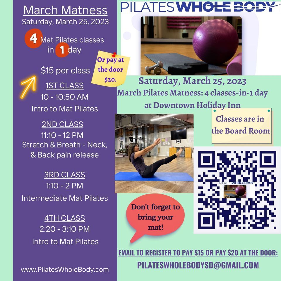 March Matness 4-in-1 Day:  Group Mat Pilates Classes