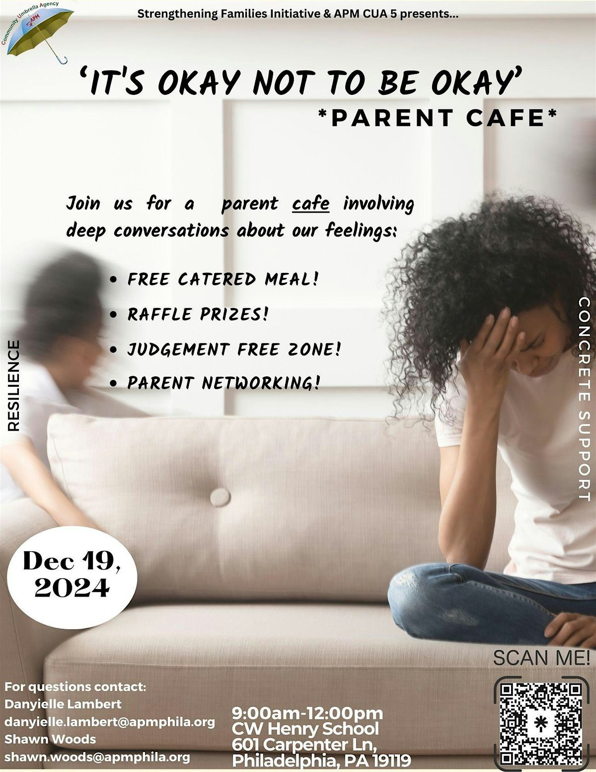 \u2018It's Okay Not to Be Okay\u2019 In-Person Parent Cafe