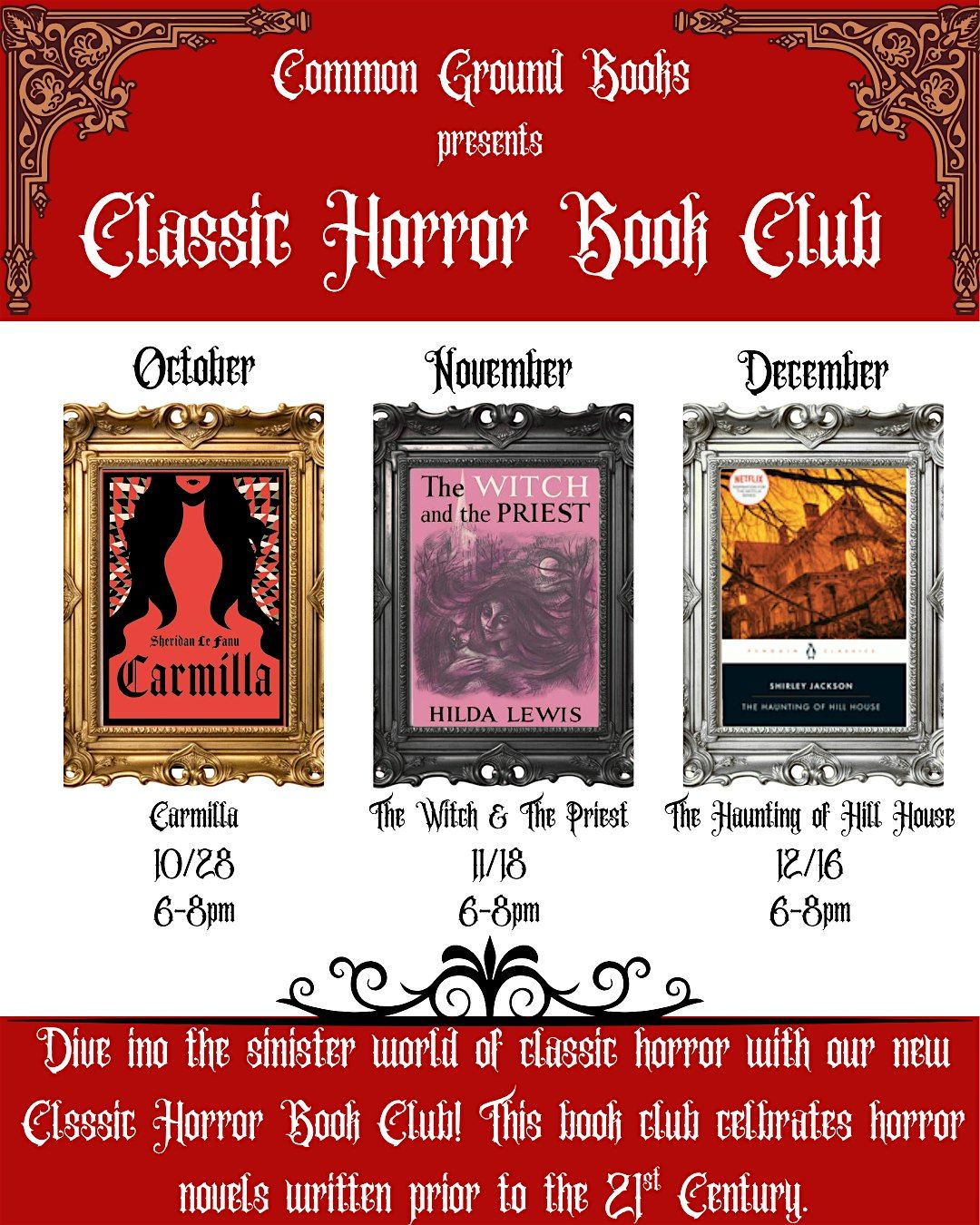 CGB Classic Horror Book Club- December