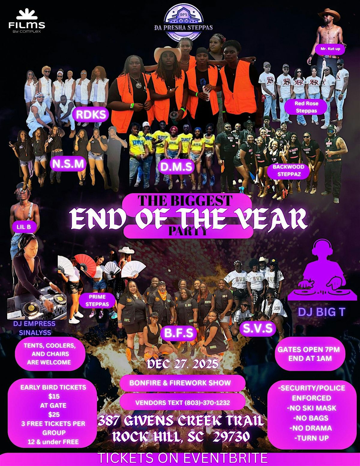 DA PRESHA STEPPAS BIGGEST END OF THE YEAR FIELD PARTY & BONFIRE 7pm-1am