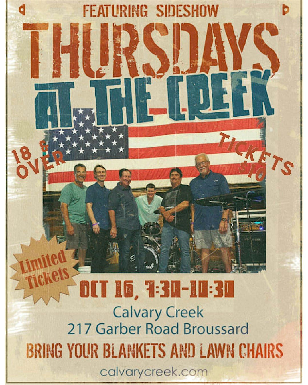 Thursdays at the Creek Featuring Sideshow