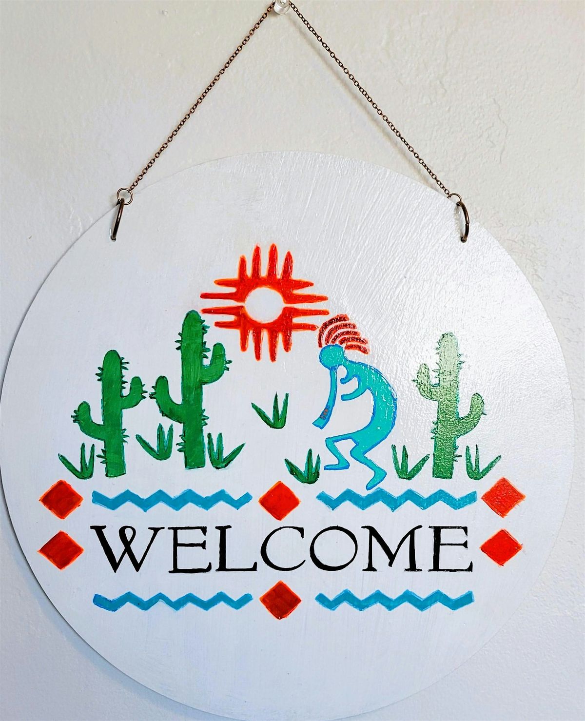 Del Sol Design LLC - Southwest Kokopelli Flute Player Welcome Sign