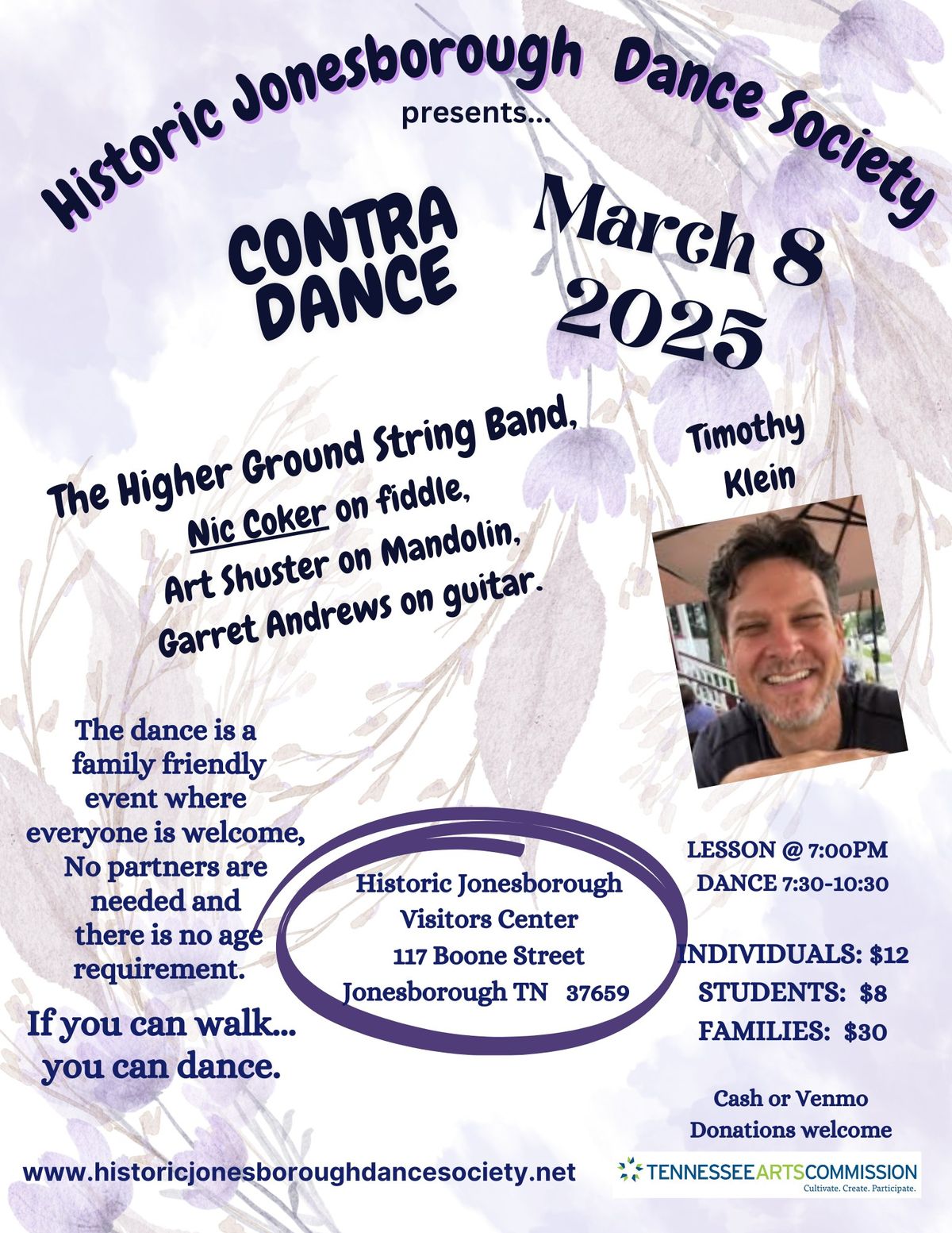  Contra Dance - Jonesborough Visitors TN w\/ Highter Ground String Band and Timothy Klein calling