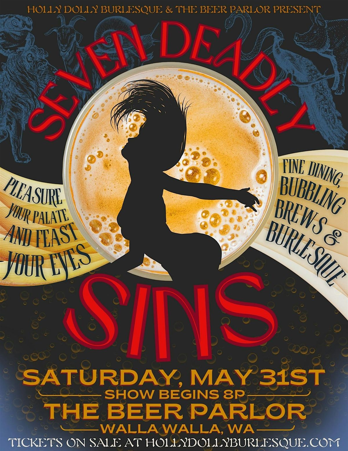 SEVEN DEADLY SINS: Fine Dining, Bubbling Brews & Burlesque!