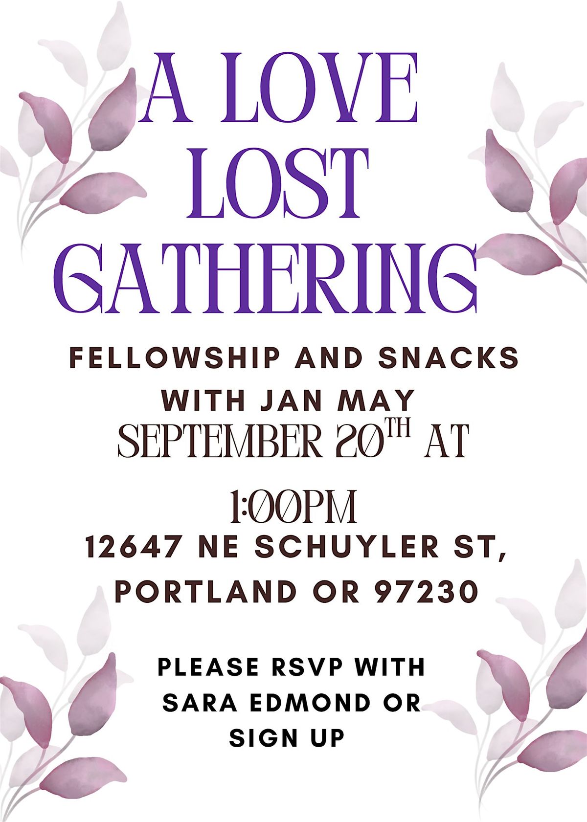 A love lost- widows connection group