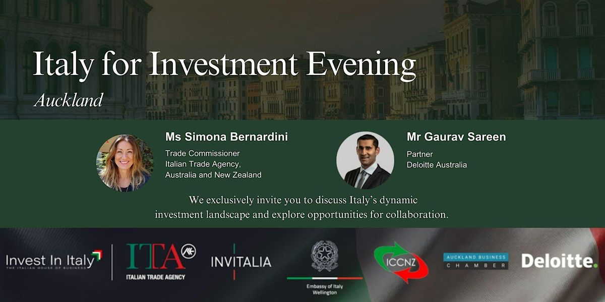 "Invest in Italy Evening" in Auckland - 21 November 2024