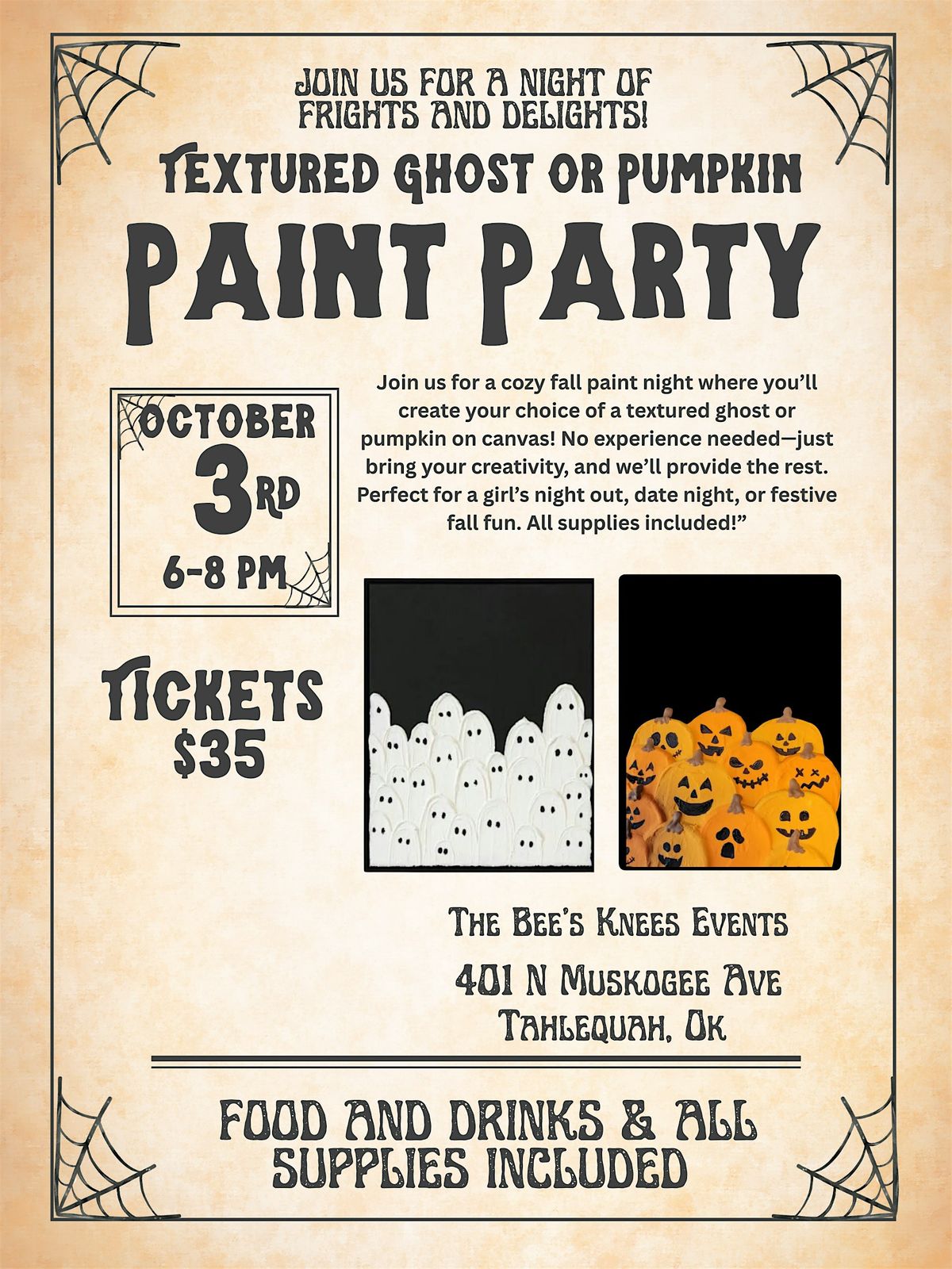 Textured Ghost or Pumpkin paint party