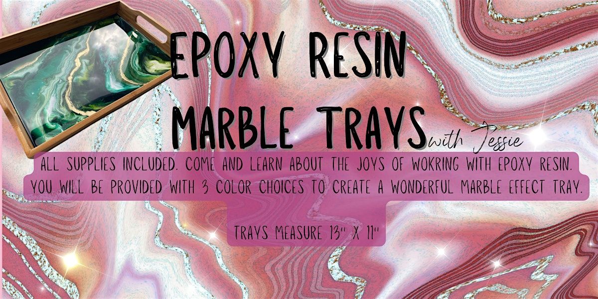 Epoxy Resin Marble Tray with Jessie