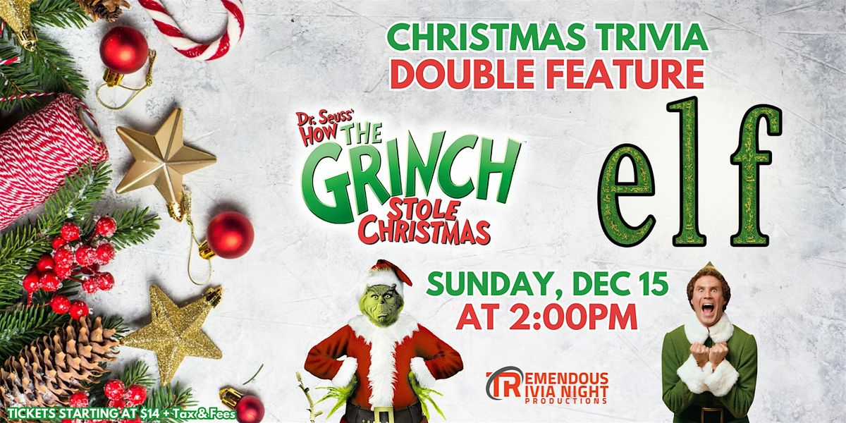 Grinch & ELF Christmas Trivia at Brewsters Unity Square! Dec 15th @ 2pm