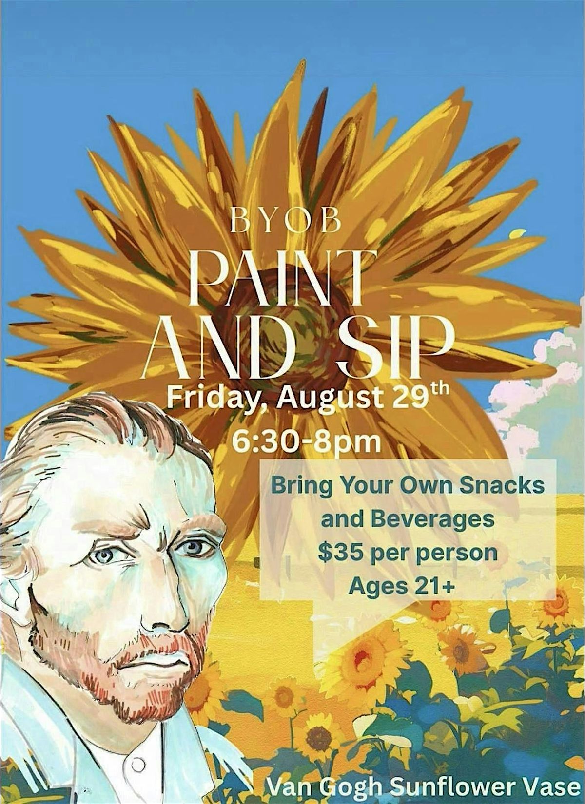 Van Gogh Sunflower Paint & Sip