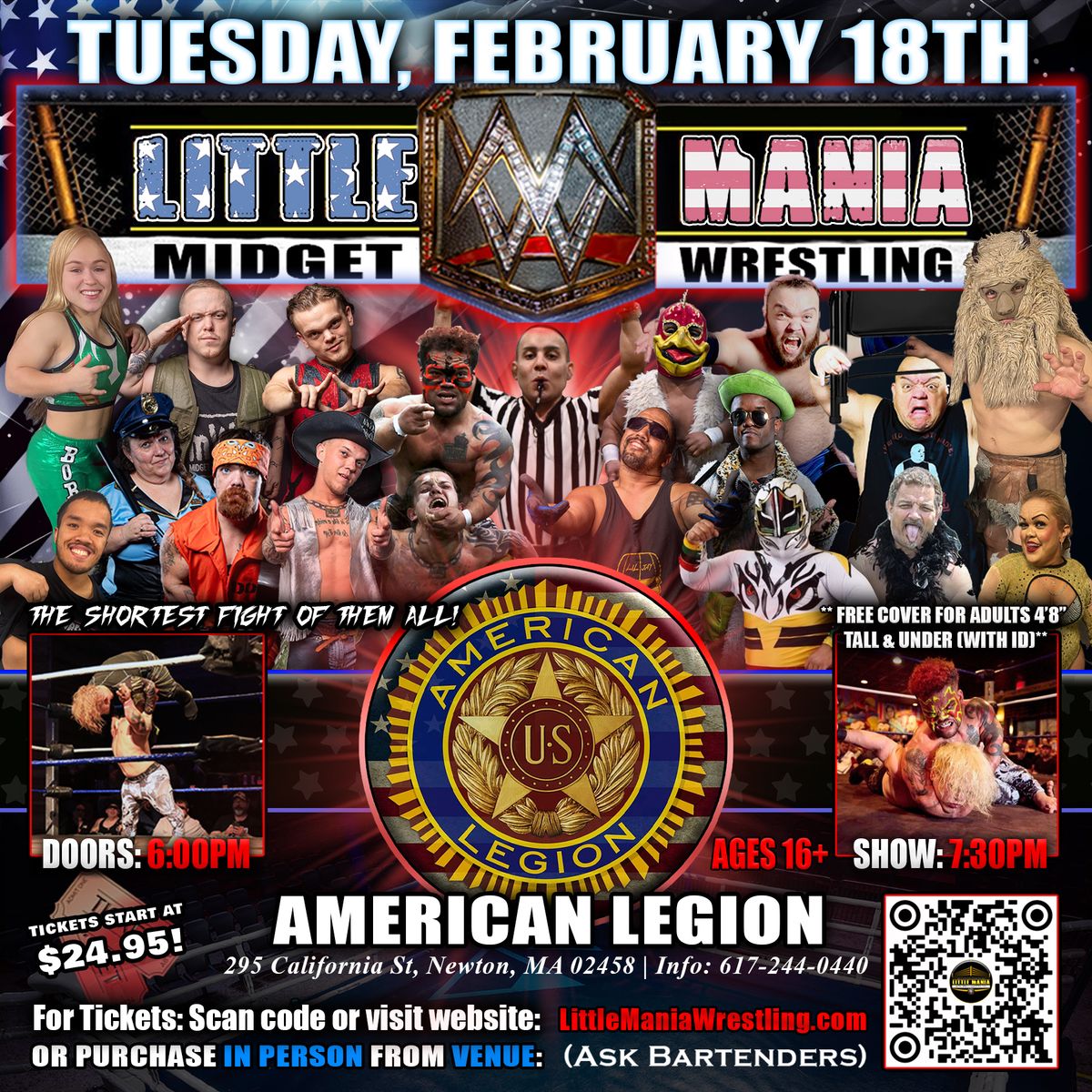 Newton, MA - Midget Wrestling All * Stars @ American Legion "The Shortest Fight of Them All!"