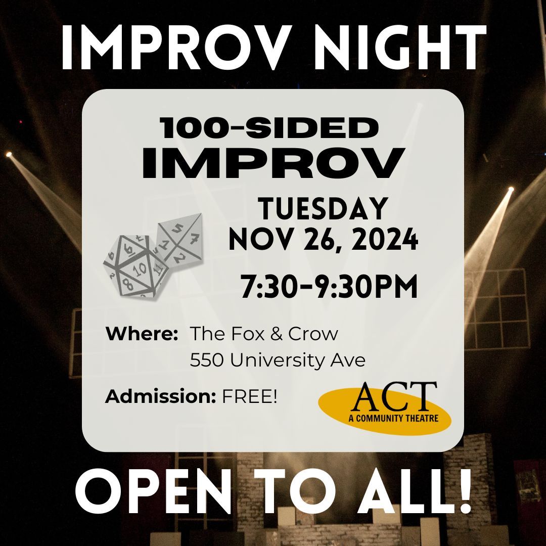 Drop-in Improv Night: 100-Sided Improv!