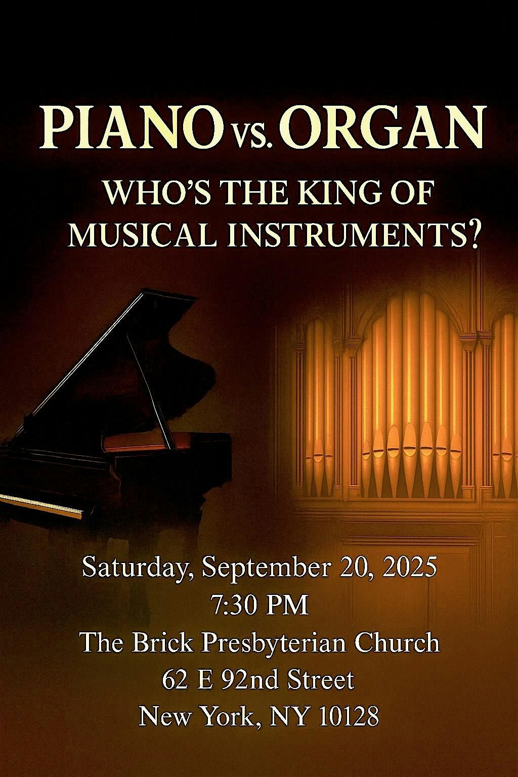 Opening Night Concert \u201cOrgan vs. Piano: Who\u2019s the King?\u201d