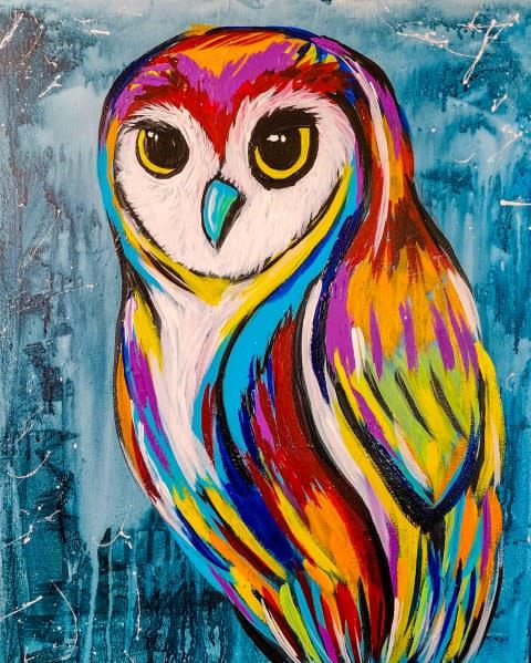 "Rainbow Owl" In-Studio Paint Party!