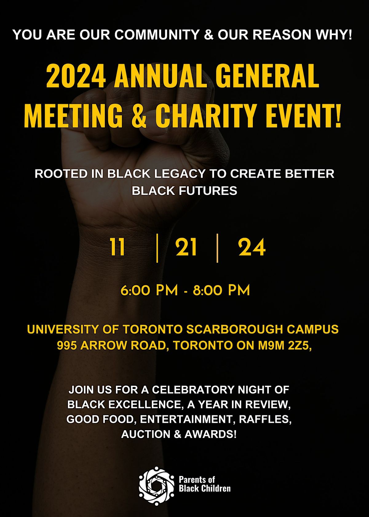 The  2024 PoBC Annual General Meeting & Fundraiser: Generational Excellence