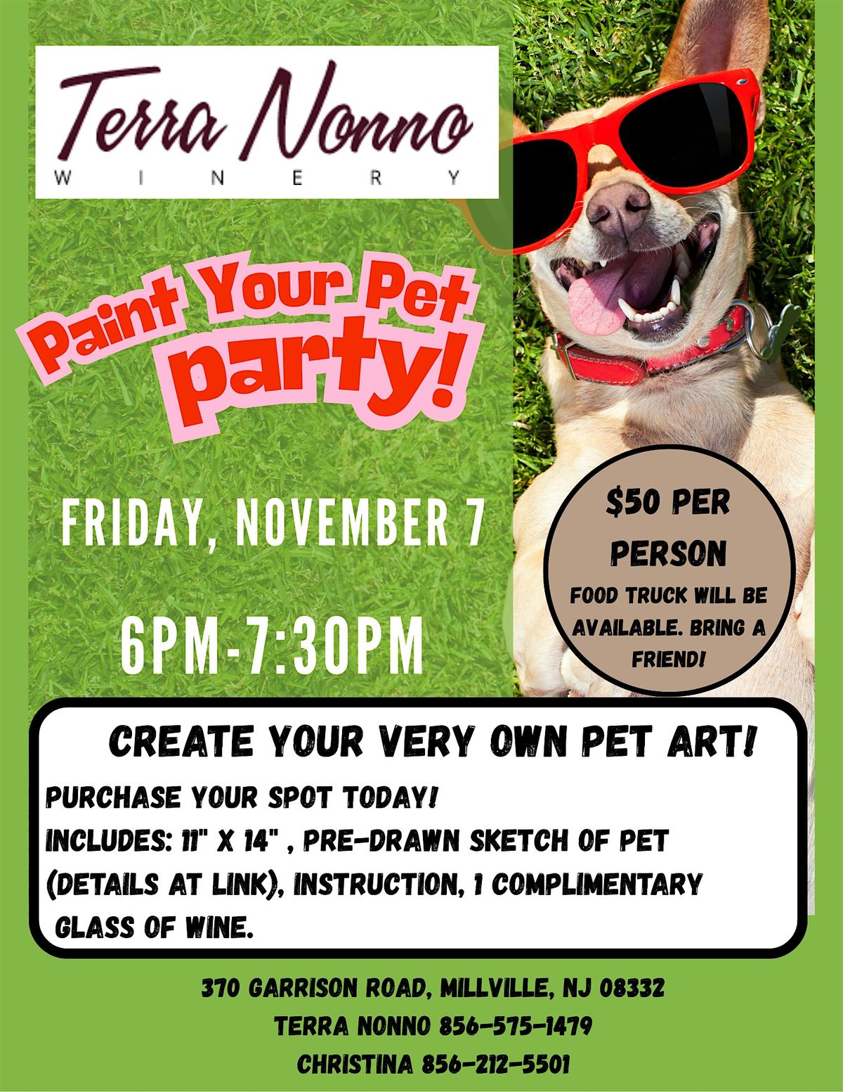 Paint Your Pet Party at Terra Nonno Winery