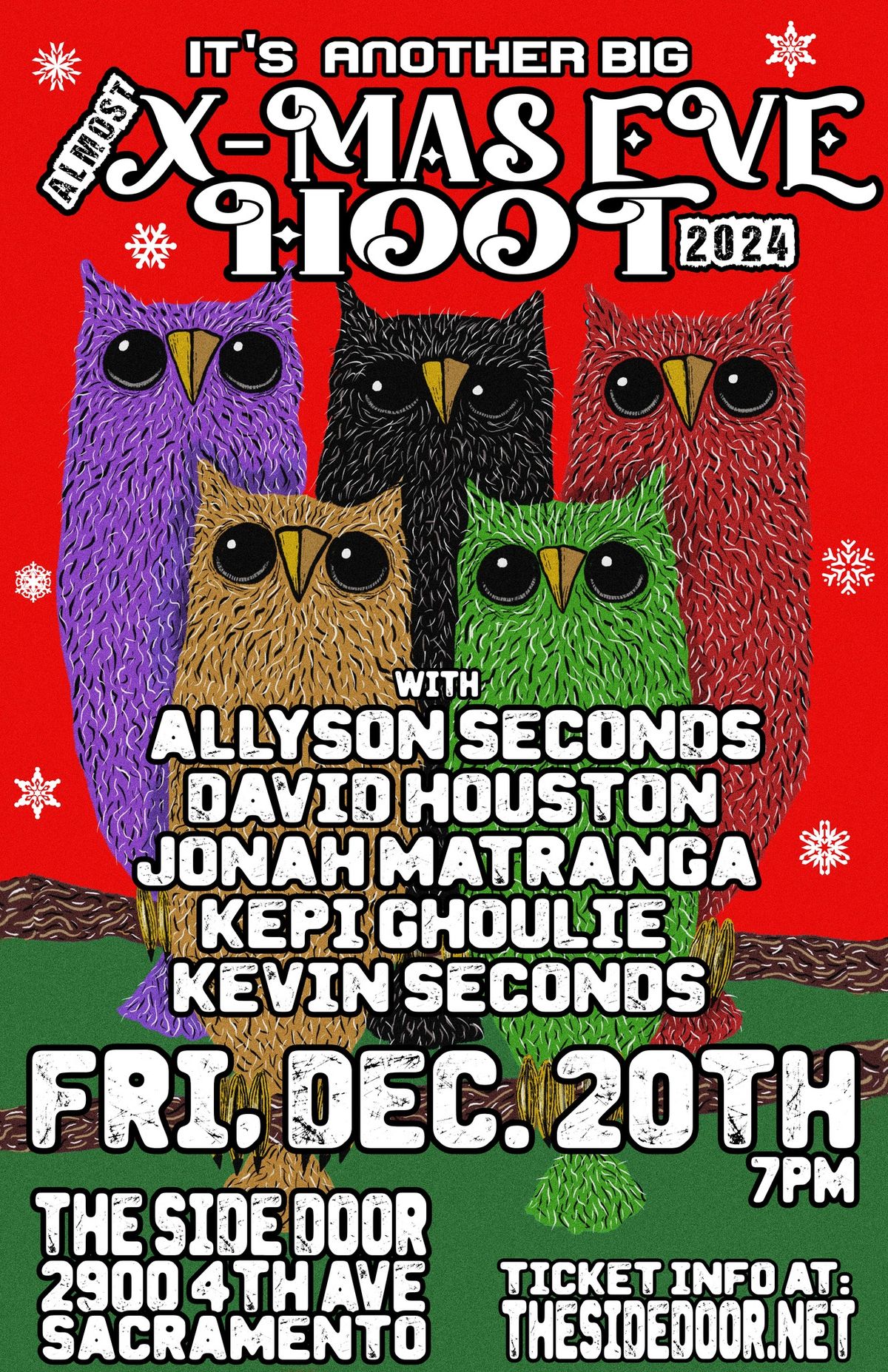 (almost) X-Mas Eve with Allyson Seconds, David Houston, Jonah Matranga, Kepi Ghoulie @ The Side Door