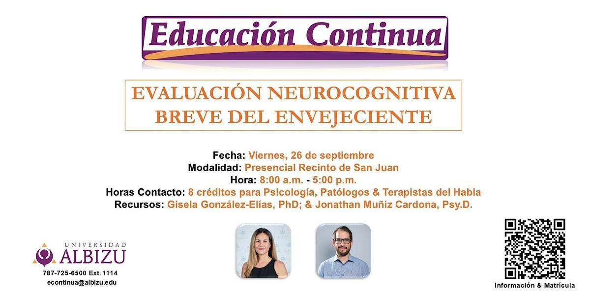 Curso presencial SJ "Evaluaci\u00f3n Neurocognitiva breve del envejeciente"
