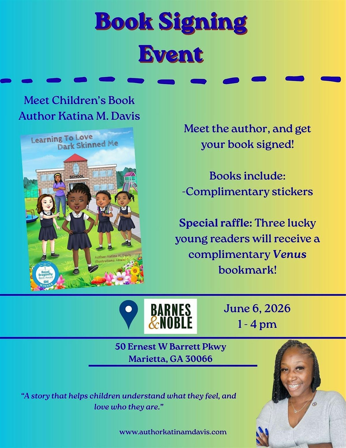 Children's Book Signing w\/ author Katina M. Davis