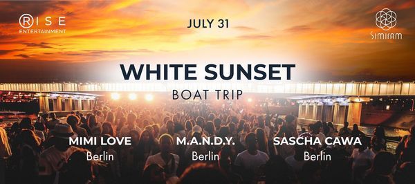 White sunset boat trip