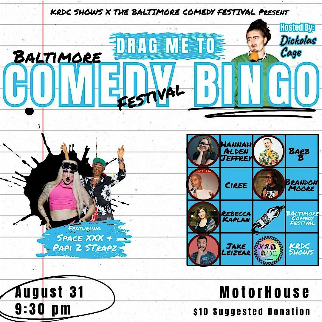 Drag Me to Baltimore Comedy Festival Bingo