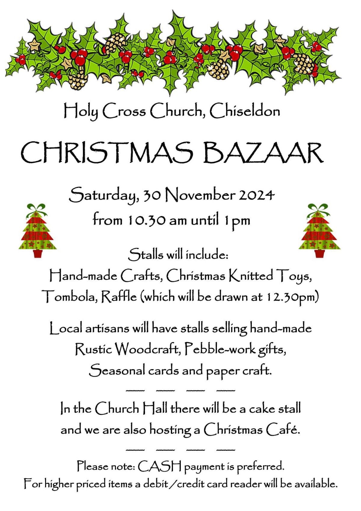 Holy Cross Church Chiseldon Christmas Bazzar 