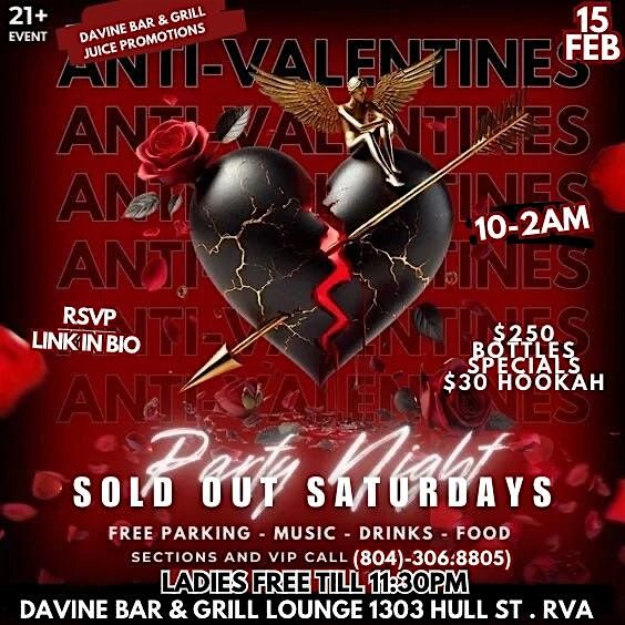 #SOS Sold Out Saturday ANTI-VALENTINES NIGHT PARTY AT DAVINE