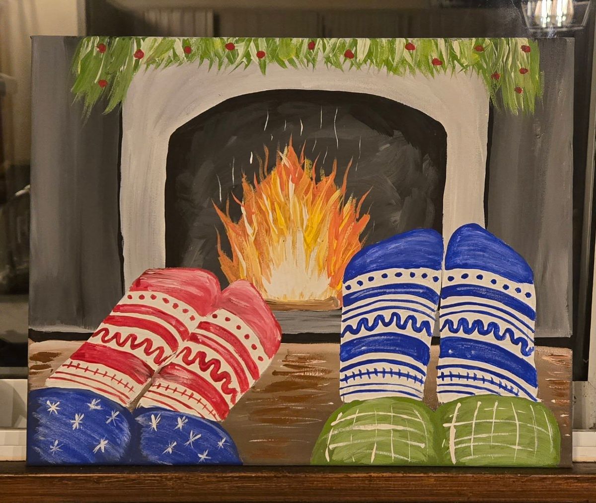 Paint Night - Fireplace socks