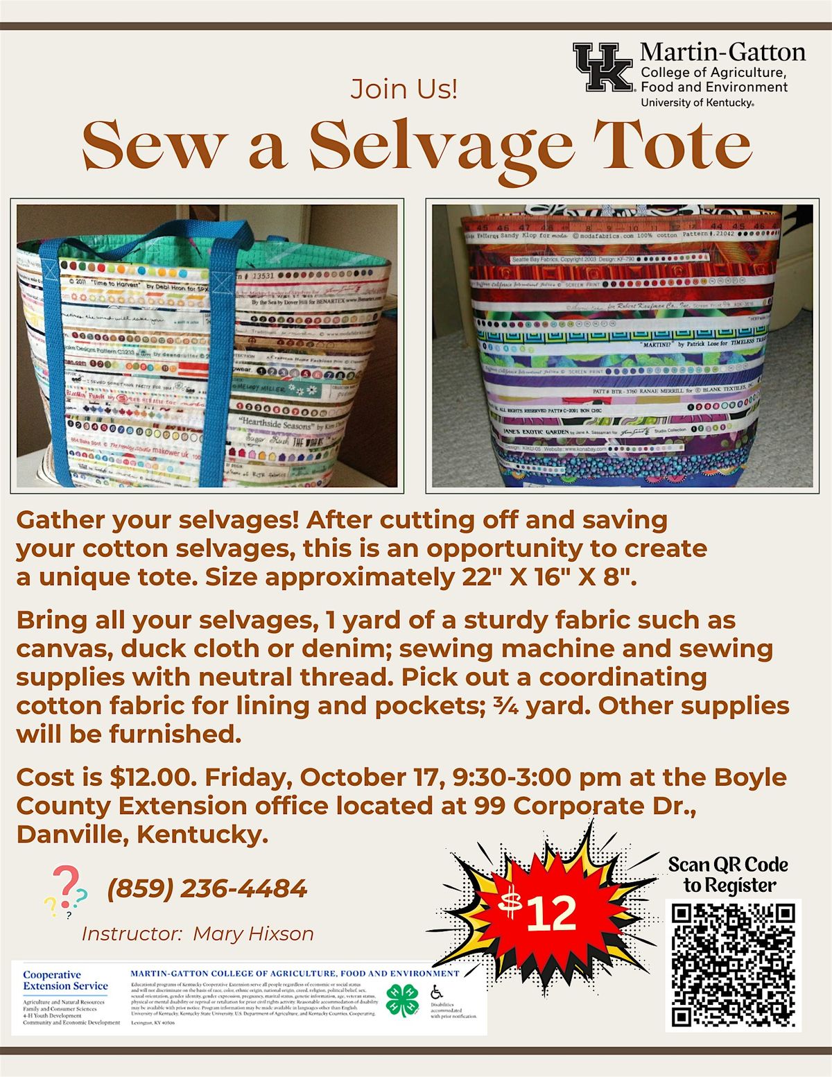 Sew a Selvage Tote