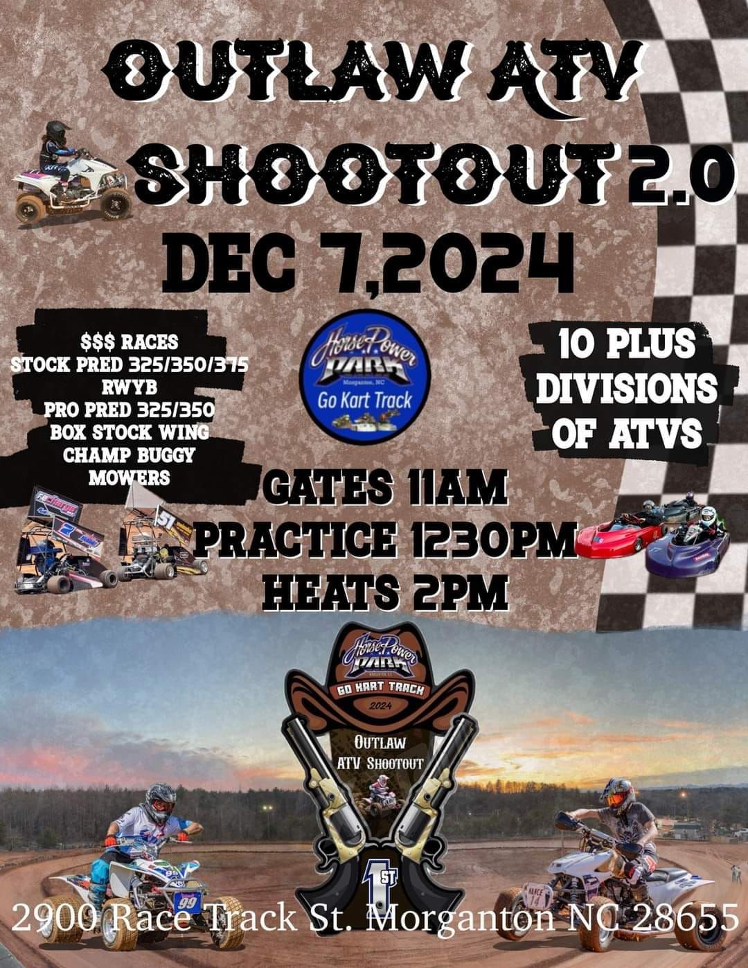 horse power park gokart track outlaw atv race