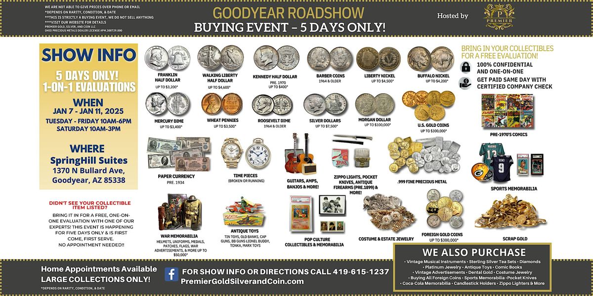 Goodyear, AZ ROADSHOW: Free 5-Day Only Buying Event!