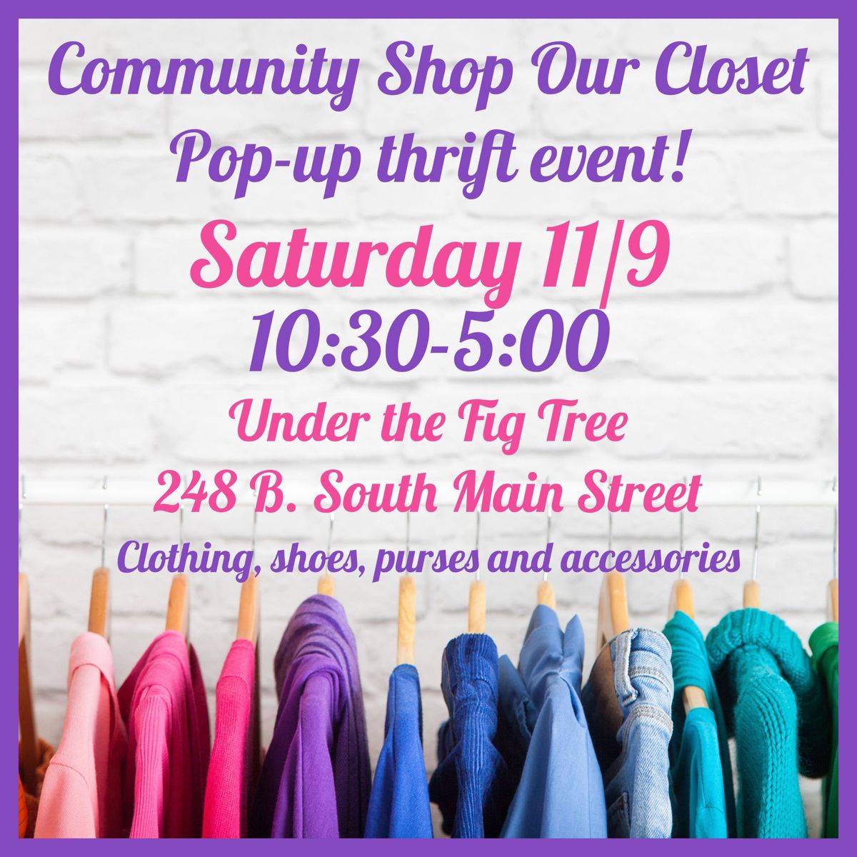 Shop Our Closets Pop-Up Thrift event!