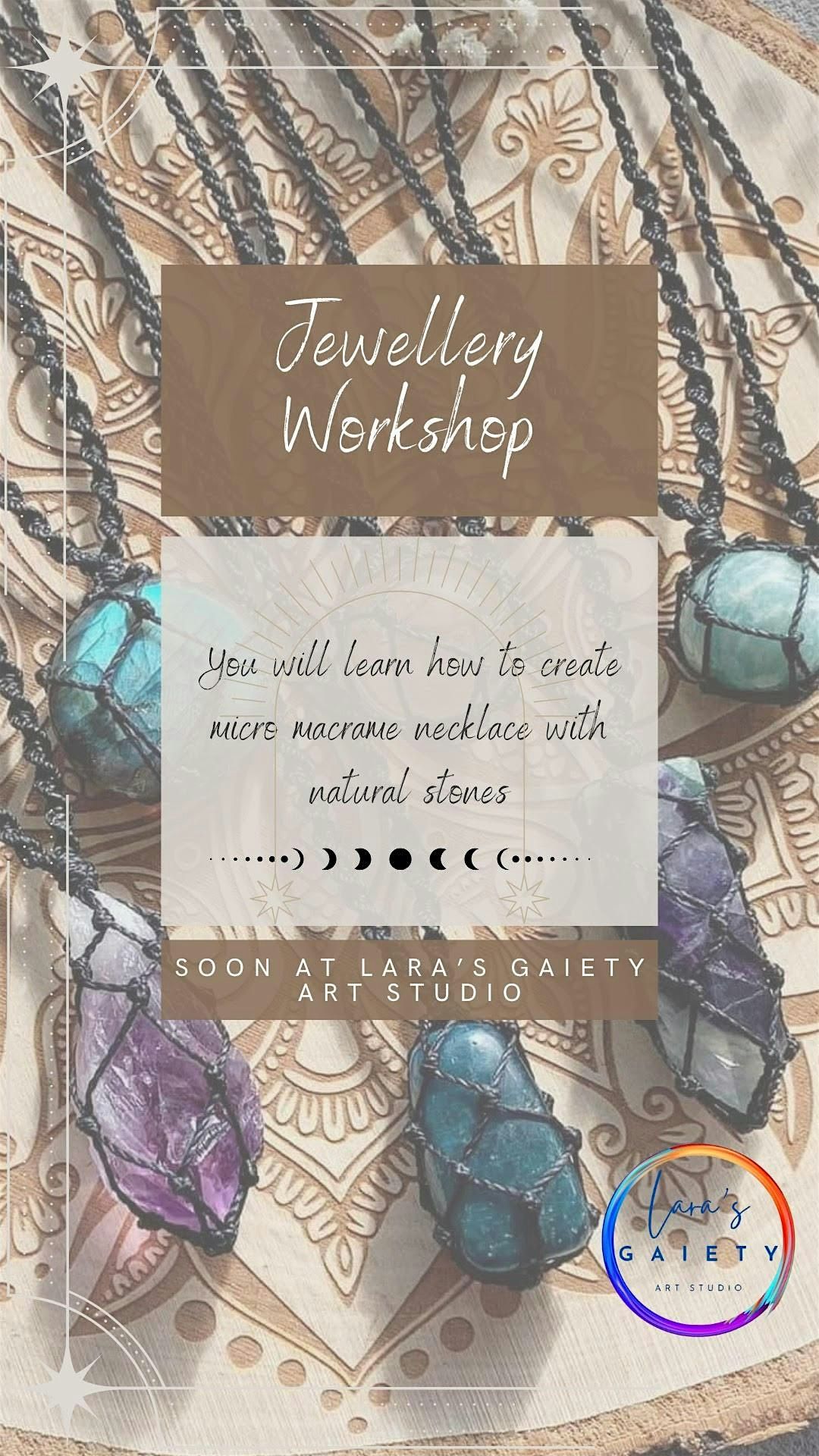 Start New Year with making beautiful macrame necklace with natural stones!